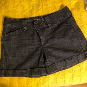 White House black market black denim shorts